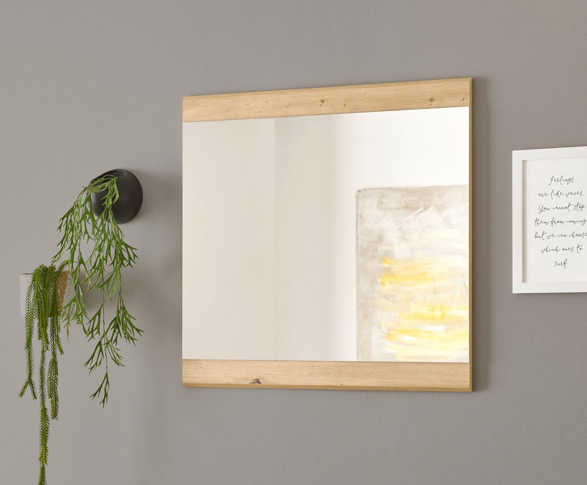 Wandspiegel Nola Eiche Artisan B: 80 Cm - Eiche Artisan, Design, Glas/Holzwerkstoff (80/75/2cm) - MID.YOU