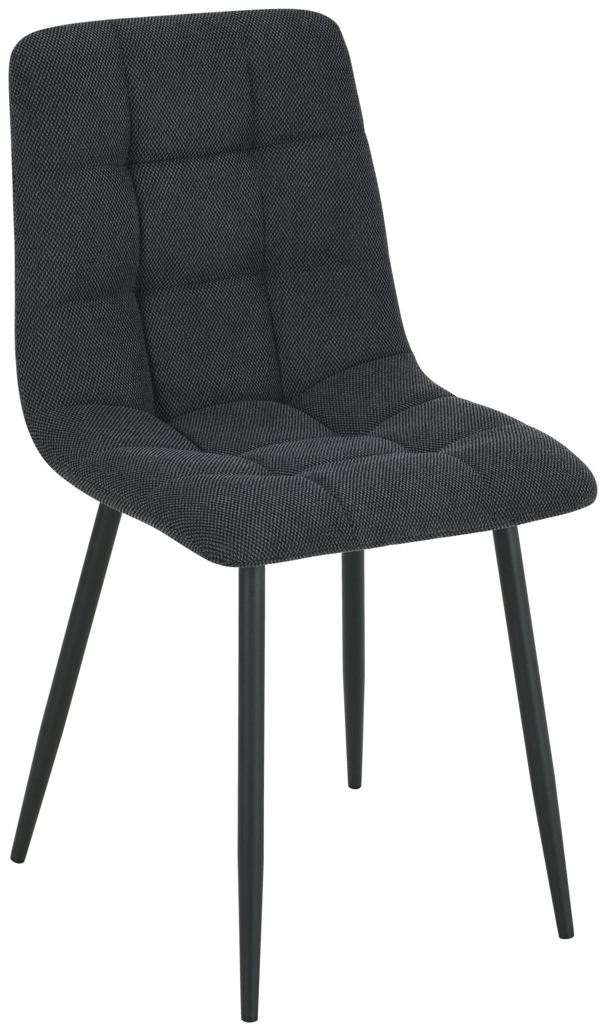 Vierfußstuhl Adea Leinenoptik Schwarz, B: 45 cm - Schwarz, KONVENTIONELL, Holz/Textil (45/88/55cm) - P & B