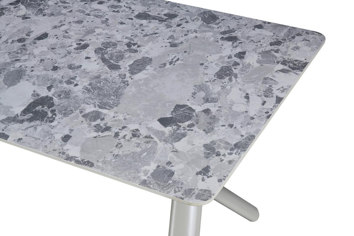 Jedálenský stôl ROBIN 180 - sivá/béžová, Design, kov/kameň (180/76/90cm) - Mömax