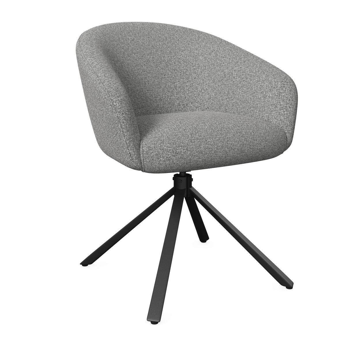 Židle s područkami Amina, šedá - šedá/černá, Moderní, kov/textil (64/81/63cm) - Bessagi Garden