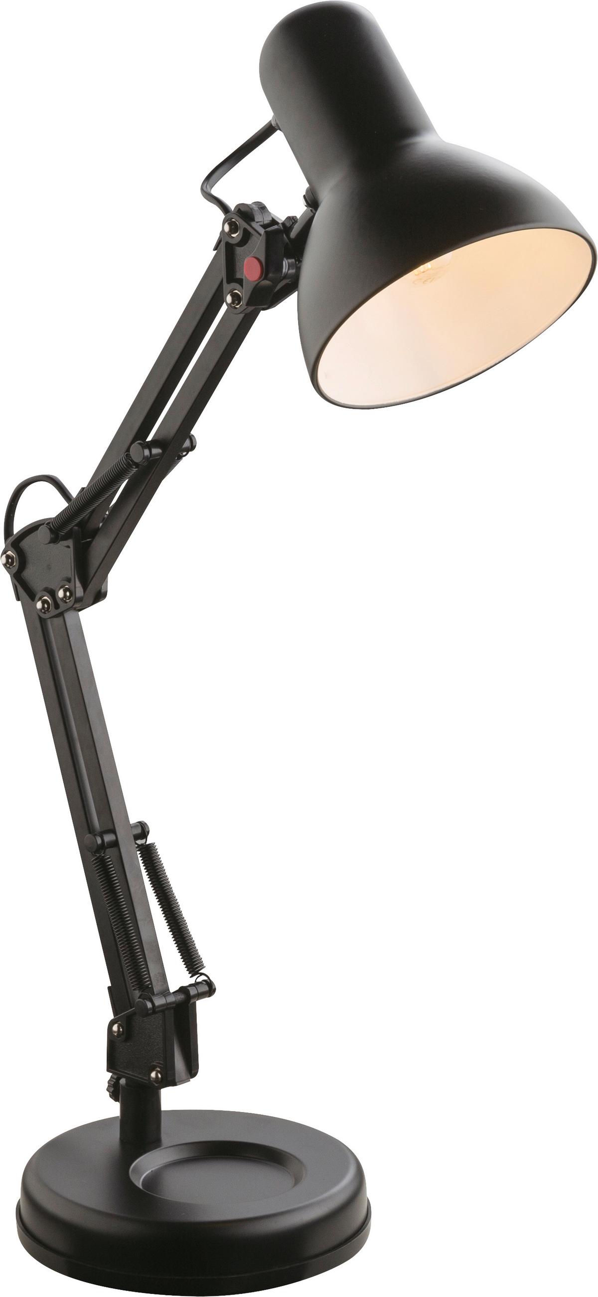 Tischlampe Erich Schwarz Schwenkbar mit Schalter - Schwarz, KONVENTIONELL, Kunststoff/Metall (40/15/59cm) - Ondega