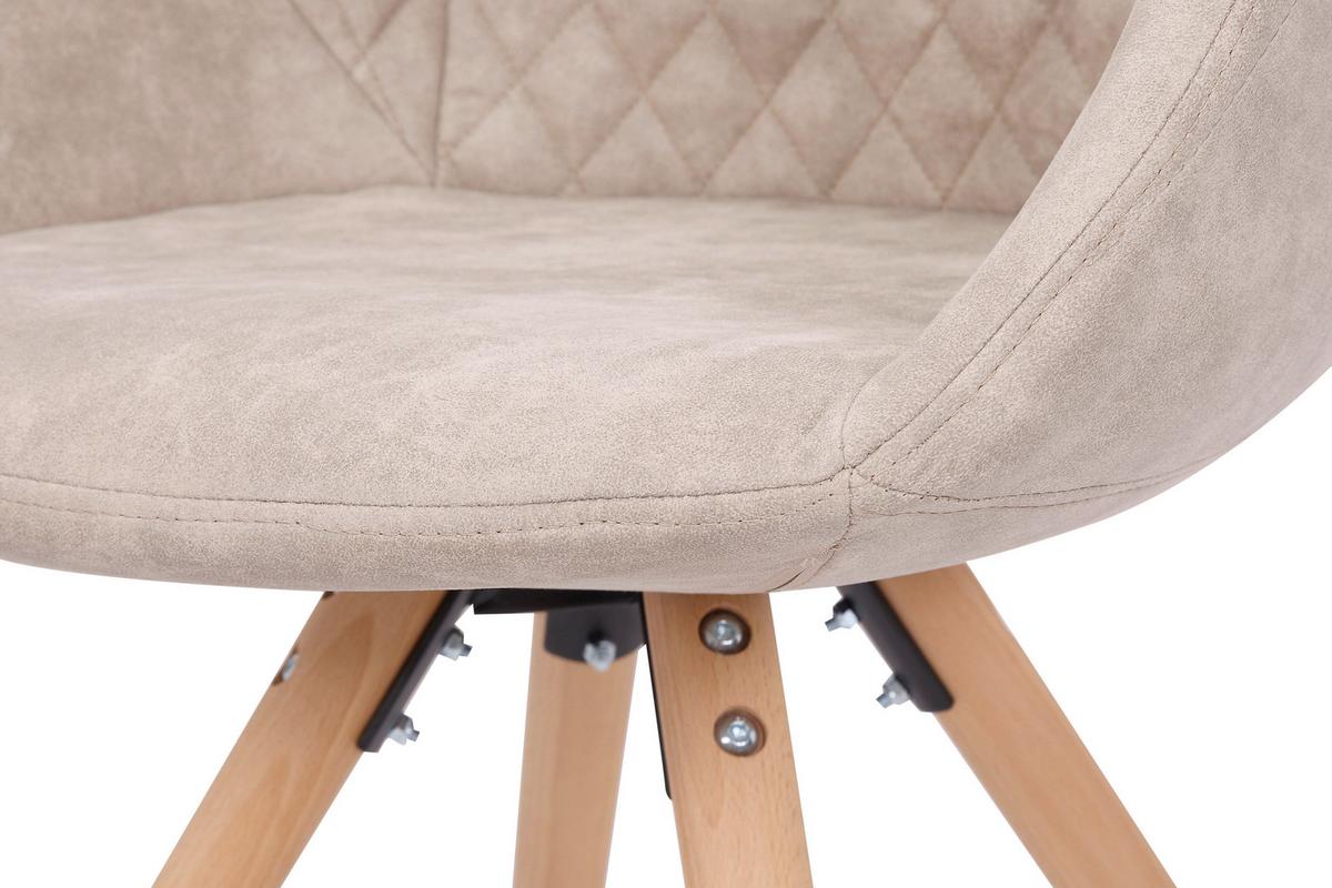 Sada stoličiek krémová - biela/krémová, Design, drevo/plast (59/82/55cm)