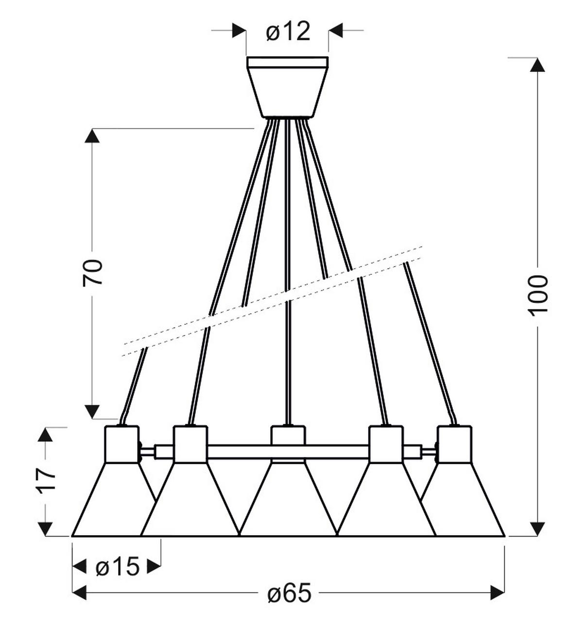 Pendelleuchte 35-71163 More - Goldfarben/Schwarz, Design, Metall (65/65/100cm)