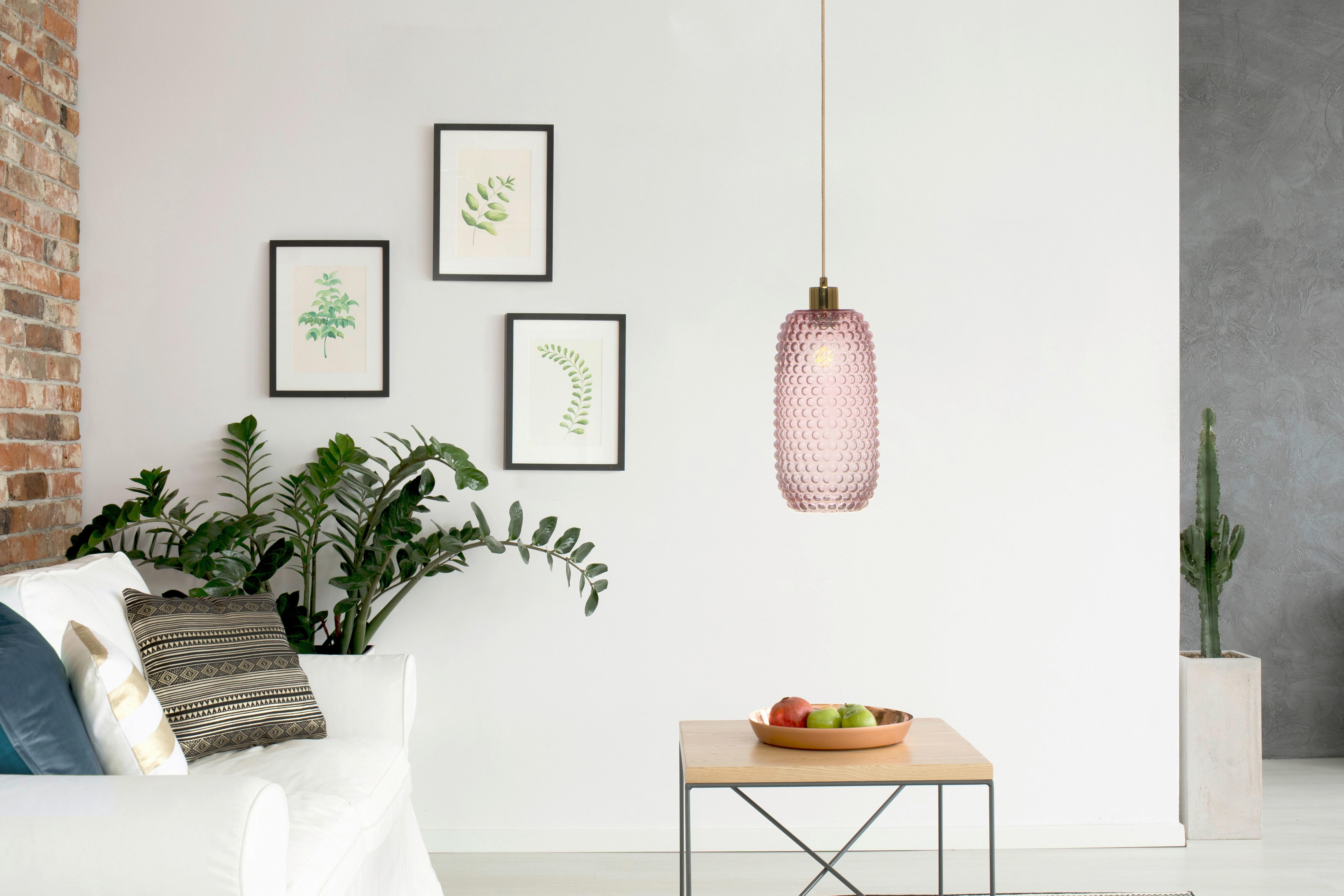 Hängeleuchte Irina 125 Rosa - Rosa, Basics, Glas (15/15/34cm) - Kayoom