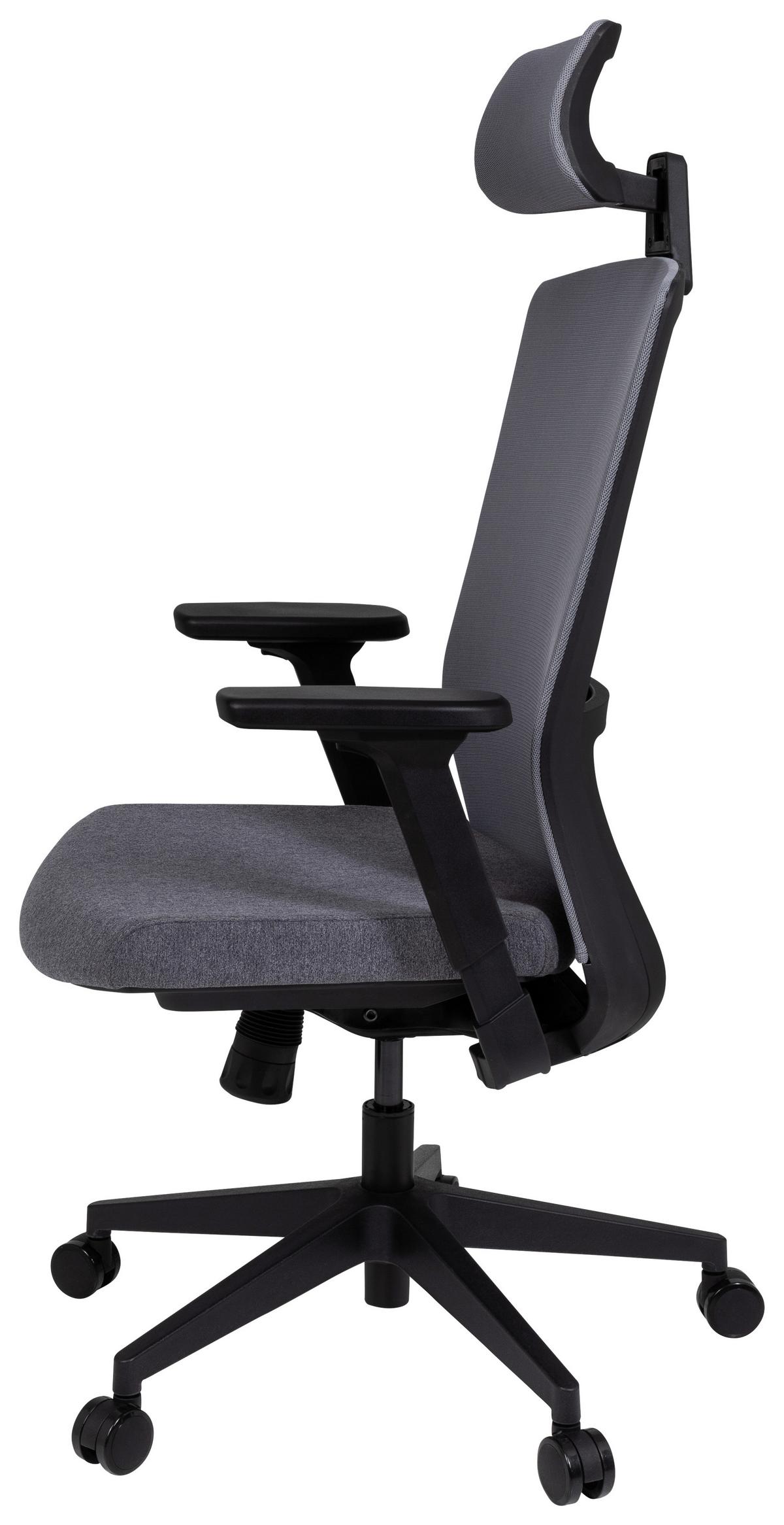 Drehstuhl Captivo Grau/Schwarz - Schwarz/Grau, MODERN, Kunststoff/Textil (66/117/62cm) - MID.YOU