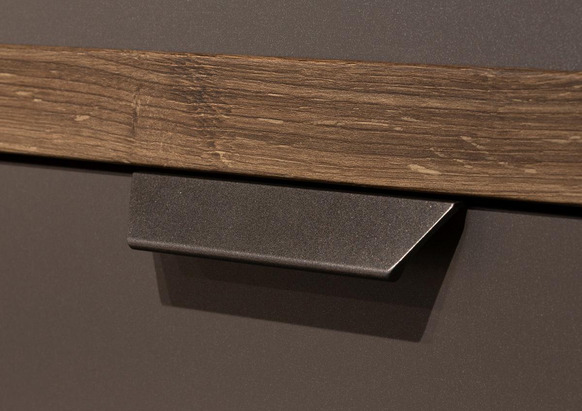 Kommode Barea Dunkelgrau Eiche Dekor - Eiche dunkel/Dunkelgrau, MODERN, Holzwerkstoff (96/87/41cm) - Rauch Möbel