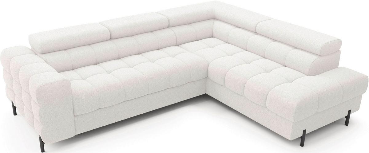 Ecksofa Ferucce Weiß S: 276x200 Cm - Schwarz/Weiß, Design, Textil (276/200cm) - MID.YOU