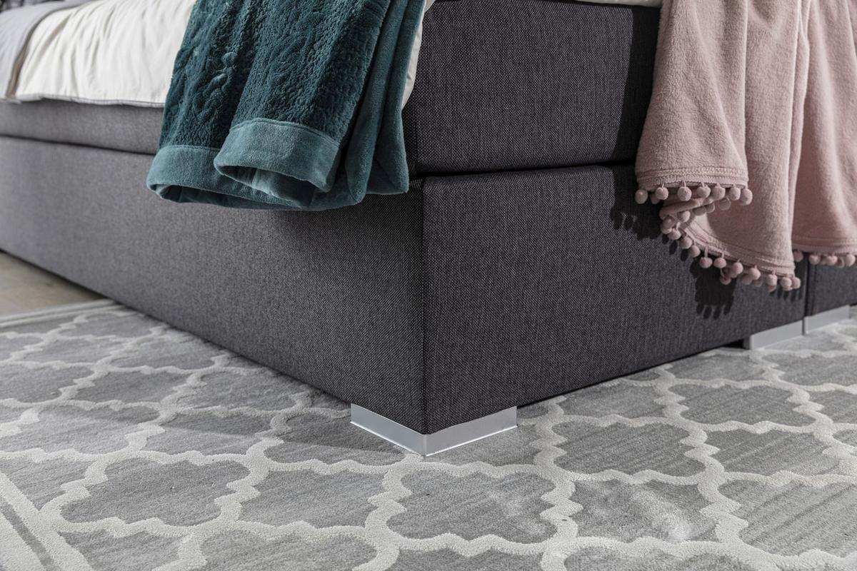 Boxbett Inez Hellgrau Lf: 160x200 cm - Silberfarben/Hellgrau, MODERN, Textil (160/200cm) - MID.YOU