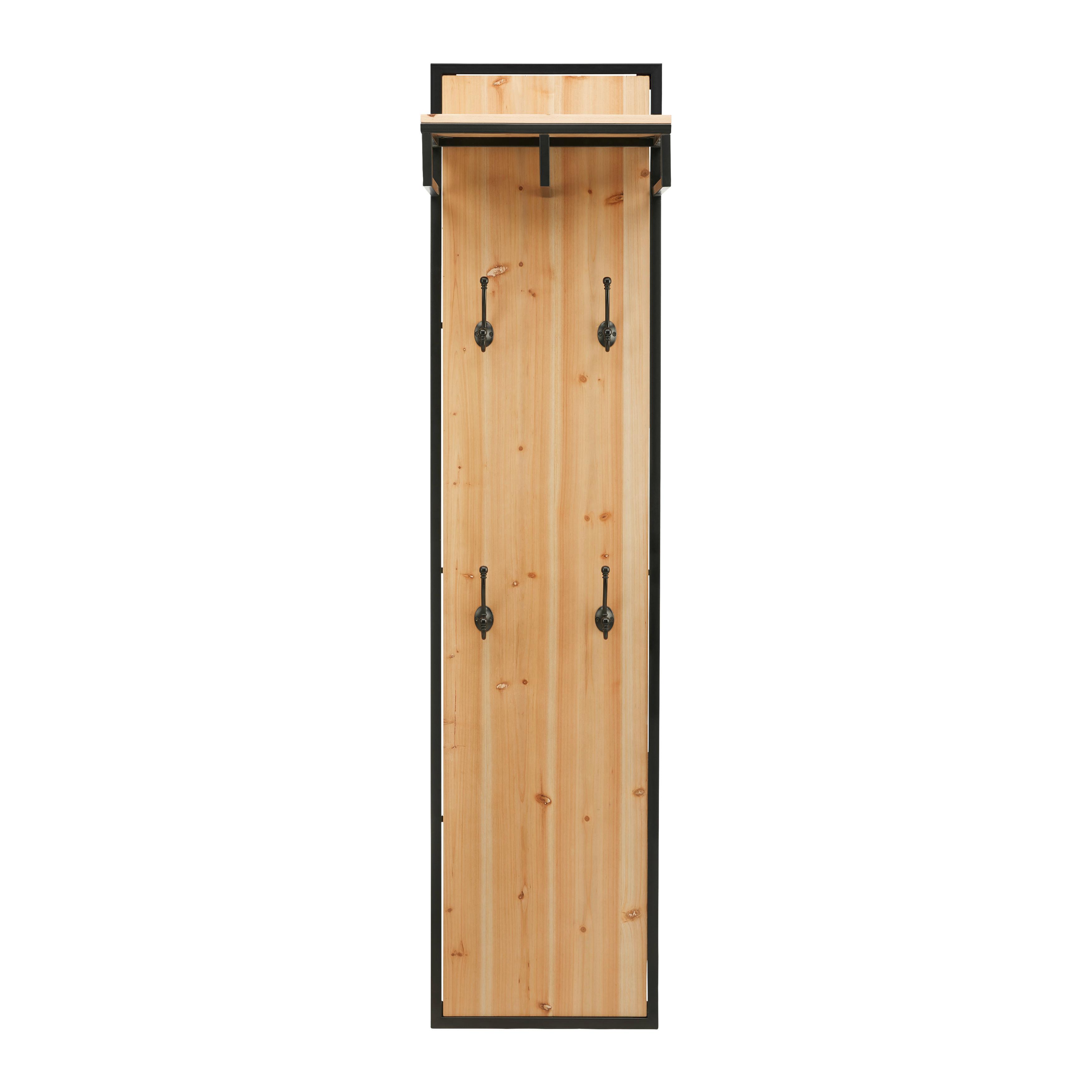 Vešiakový panel VITTORIA - čierna/prírodná farba, Modern, kov/drevo (40/170/27cm) - Bessagi Home