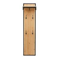 Vešiakový panel VITTORIA - čierna/prírodná farba, Modern, kov/drevo (40/170/27cm) - Bessagi Home