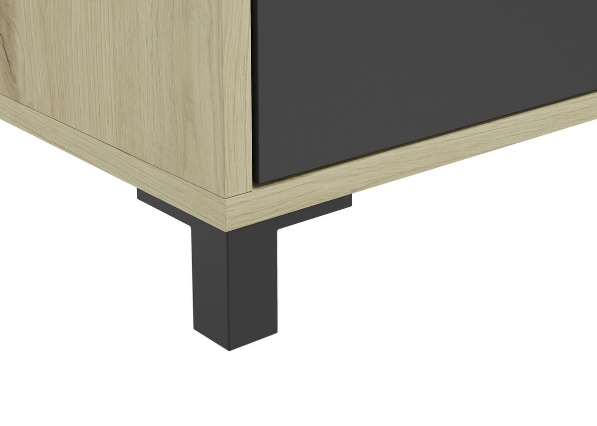 Waschbeckenunterschrank Vira B: 60 cm, Amora Anthrazit - Eichefarben/Anthrazit, Basics, Holzwerkstoff (60/62/34cm) - MID.YOU