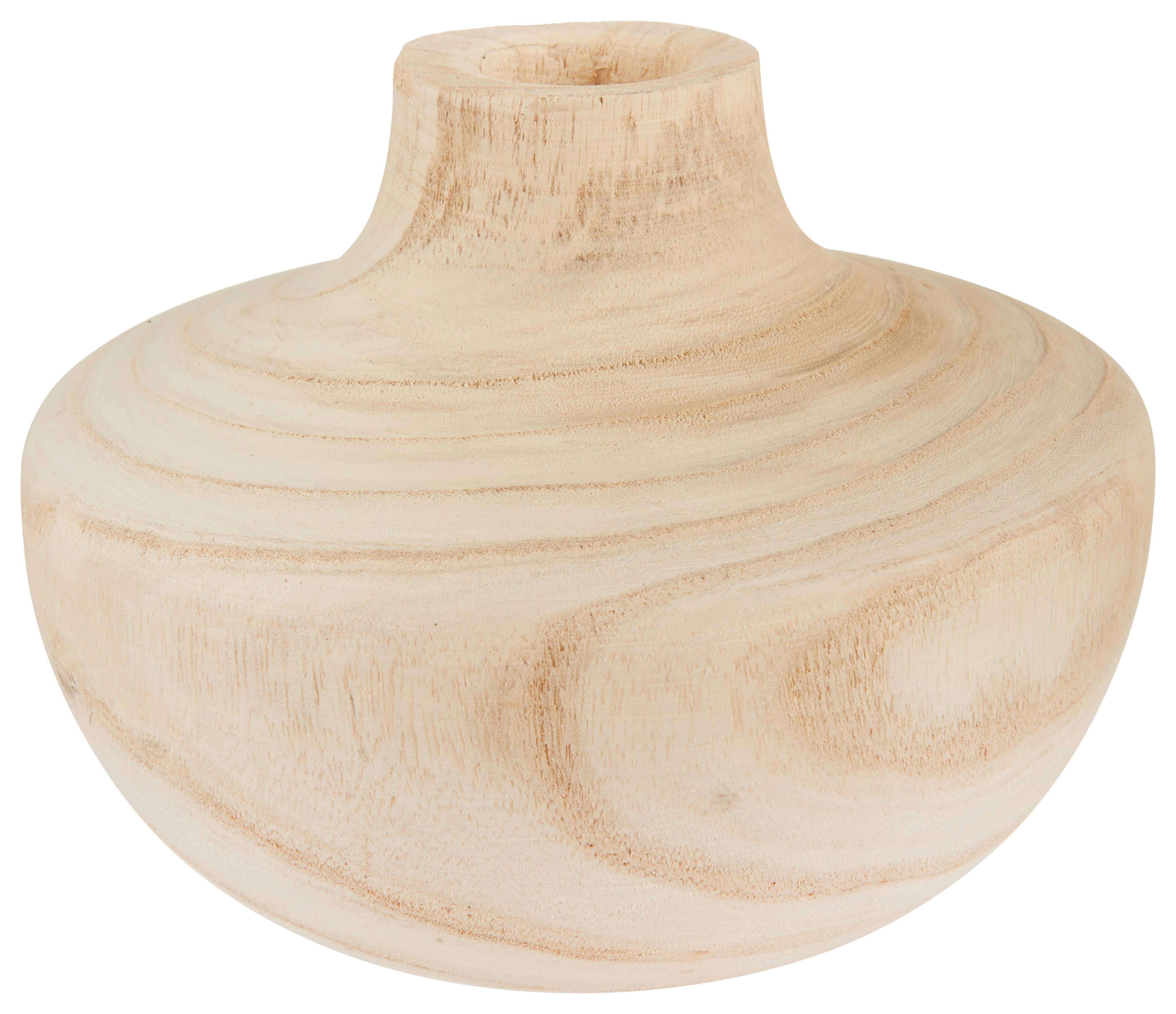 Váza Evelina, Výška: 14cm - prírodné farby, Natur, drevo (19/14cm) - Zandiara