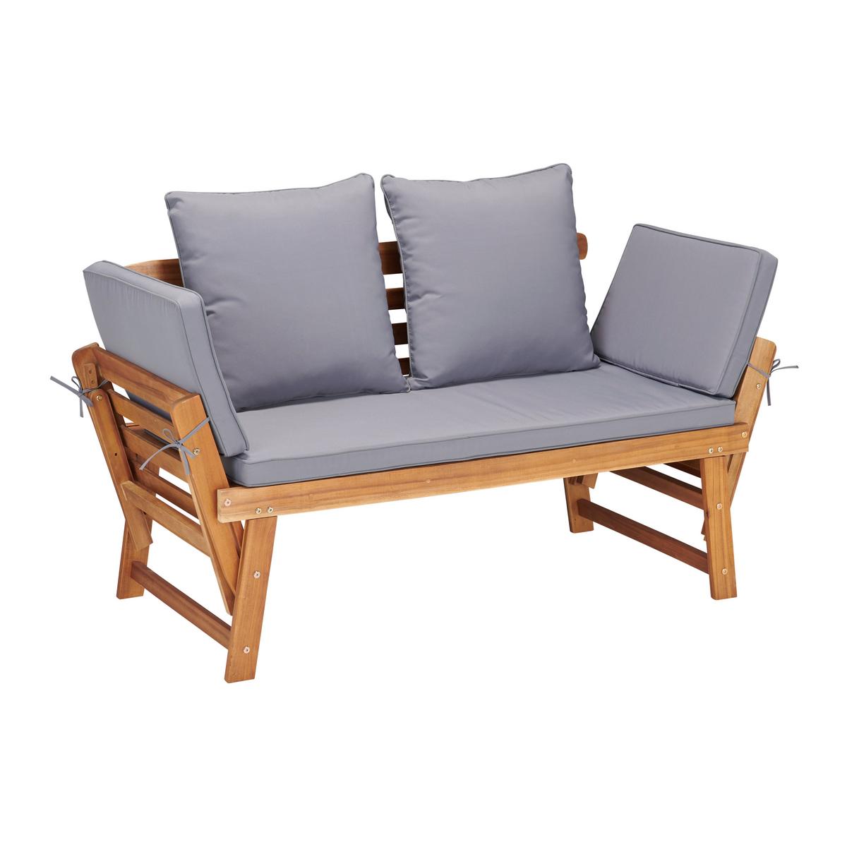 Kerti Pad Bali - akáciaszínű/szürke, Modern, textil/fa (190/75/68cm) - James Wood