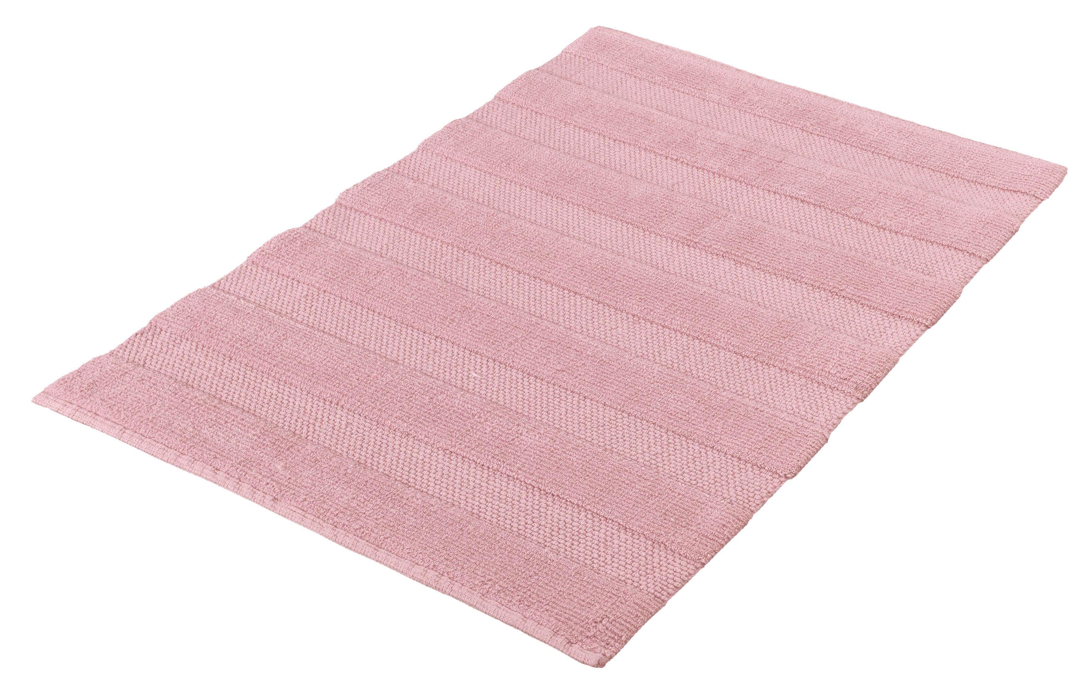 Badteppich Tikka 60x90 cm Rosa Baumwolle rutschhemmend - Rosa, Basics, Textil (60/90cm) - Kleine Wolke