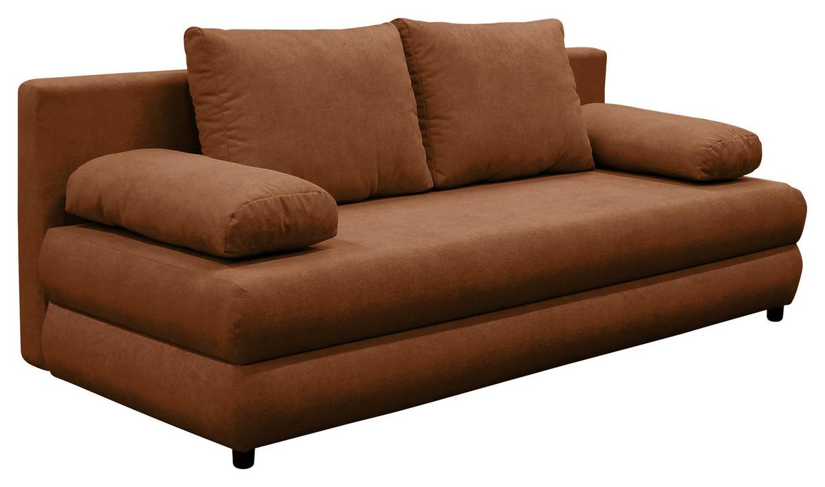 Schlafsofa Mela Braun B: 206cm - Schwarz/Braun, Design, Textil (206/87/88cm) - P & B