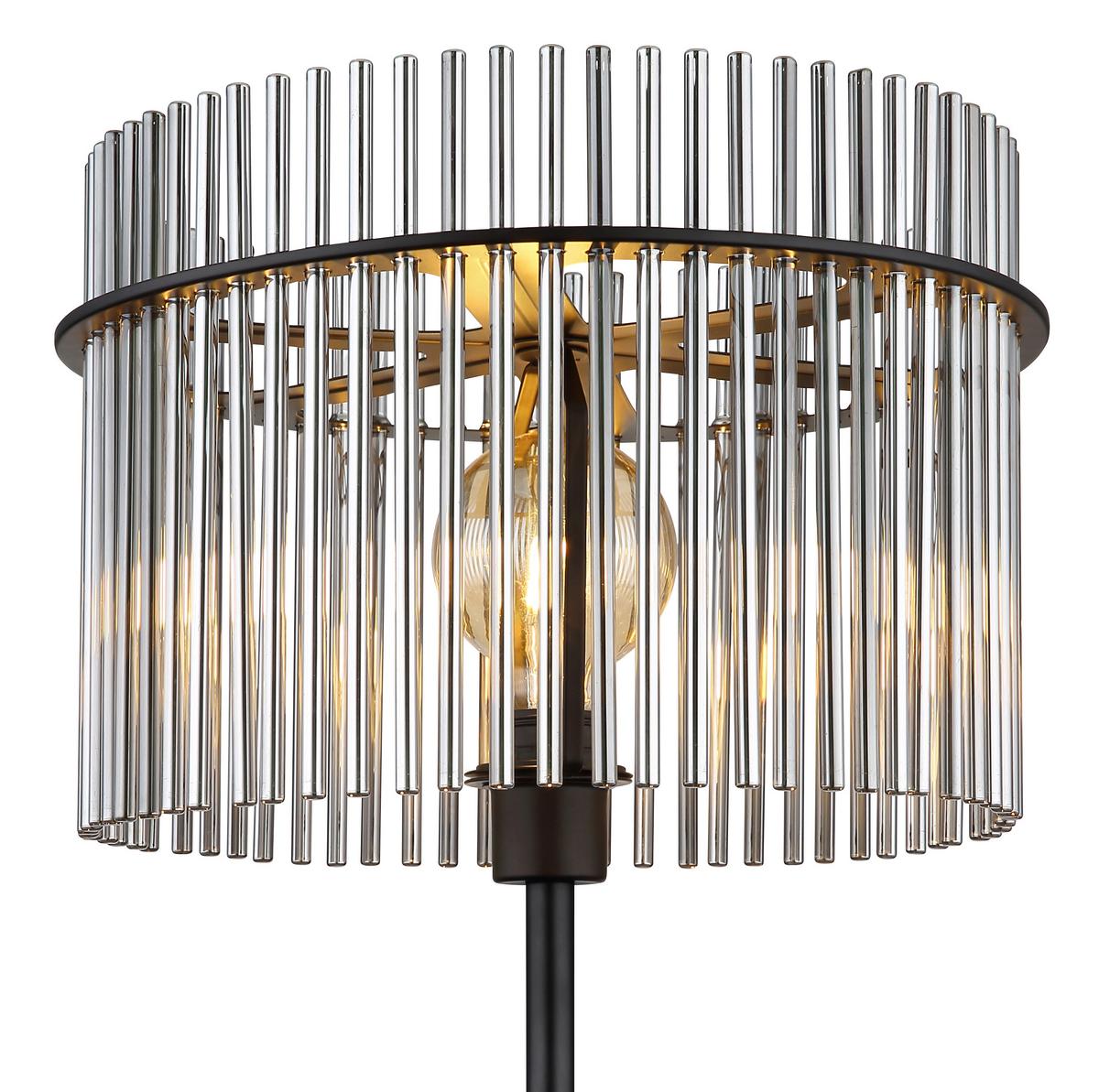 STOJACIA LAMPA GORLEY - čierna/sivá, Design, kov/sklo (38/152cm) - Globo
