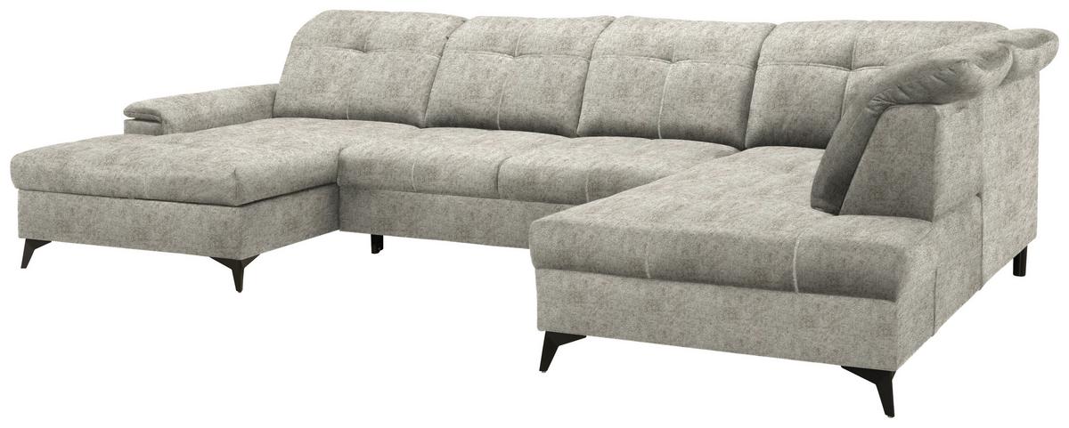 Rohová sedačka U SIERRA, pravá, šedohnědá INFINITY - černá/šedohnědá, Moderní, kov/textil (181/364/230cm) - Mömax
