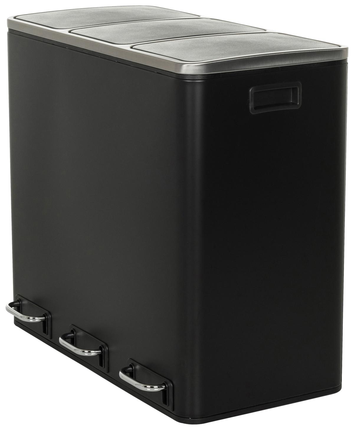 Abfallsammler Clean Ix Schwarz B: 61 cm - Schwarz, MODERN, Kunststoff/Metall (61.0/56.0/31.5cm) - MID.YOU