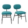 Sada 2ks židlí PINO tyrkis - černá/tyrkysová, Moderní, kov/dřevo (46/80/55cm) - PBJ