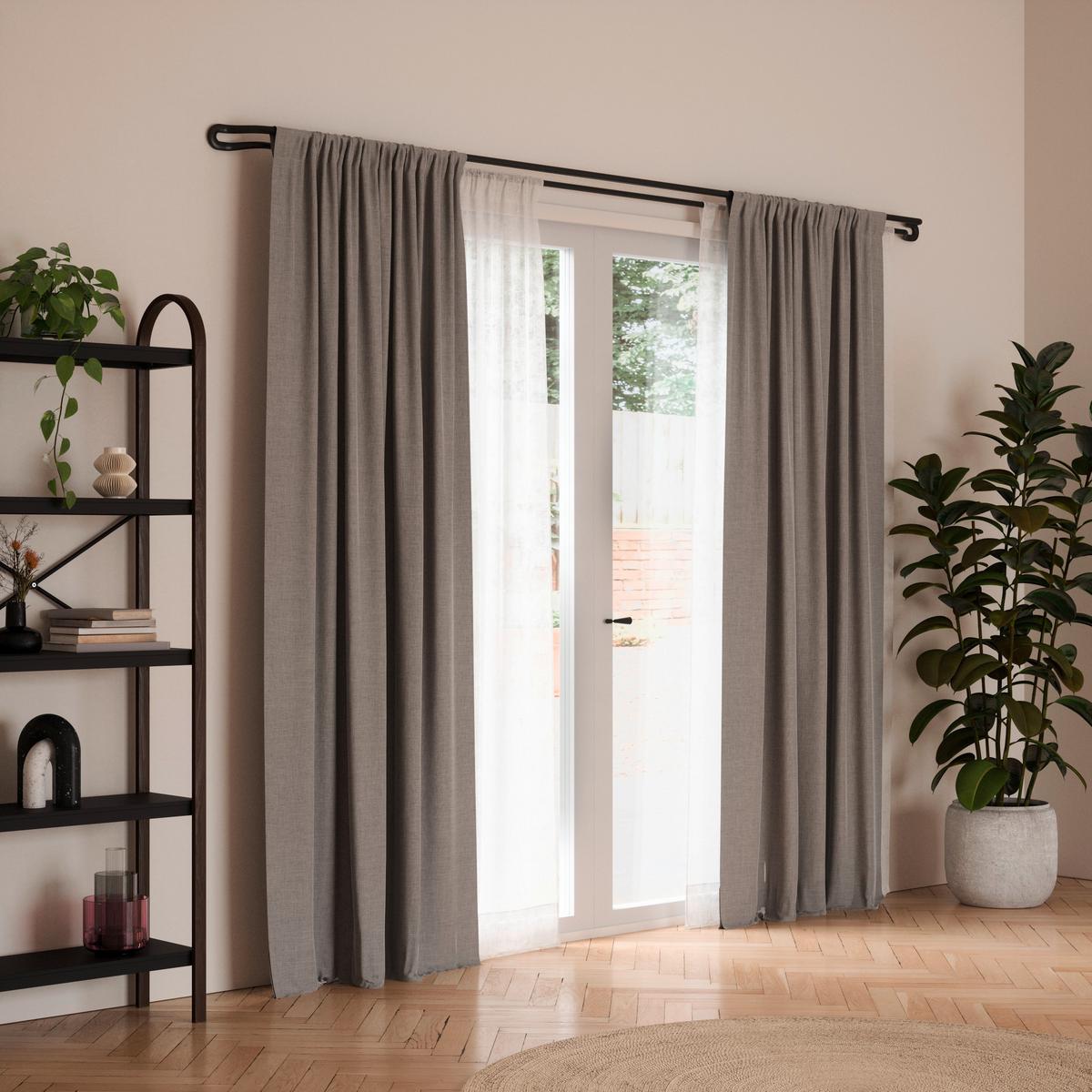 Vorhangstange Midnight Schwarz L: 107-305 cm - Schwarz, KONVENTIONELL, Metall (107-305cm) - Umbra