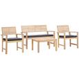 Loungegarnitur Bergen - Dunkelgrau/Akaziefarben, MODERN, Holz/Textil (73cm) - Beldano