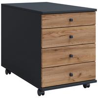 Rollcontainer Lona Anthrazit Honigeiche Dekor - Honigeiche/Anthrazit, Design, Holzwerkstoff/Kunststoff (42/57/75cm) - MID.YOU