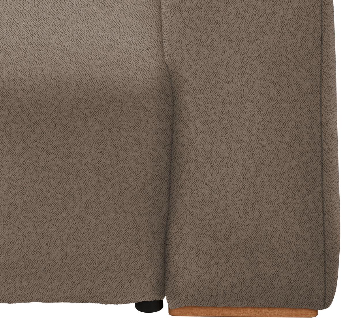 Schlafsofa Vouge Braun Bettkasten, B: 255 Cm - Buchefarben/Schwarz, KONVENTIONELL, Textil (255/86/123cm) - Livetastic