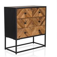 Sideboard Snatjago Black Sun L Dunkelbraun B: 63 Cm - Dunkelbraun/Schwarz, MODERN, Holz/Metall (63/70,5/32cm) - MID.YOU