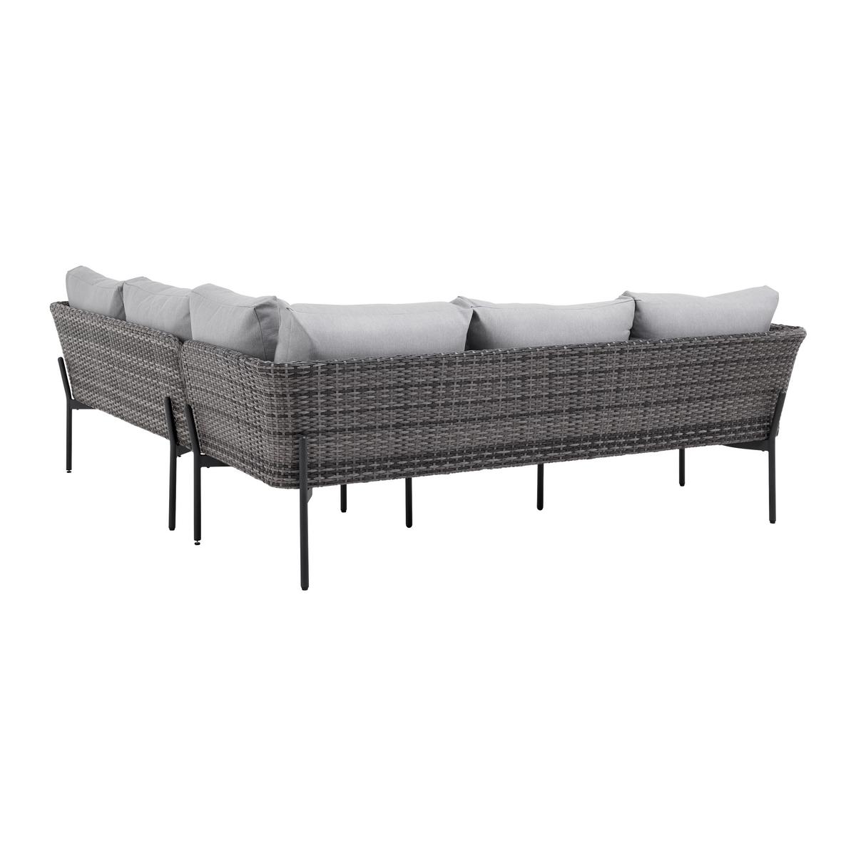 Zahradní sedací souprava ZOPHIA - šedá/černá, Moderní, kov/textil (294/68/77cm) - Bessagi Garden