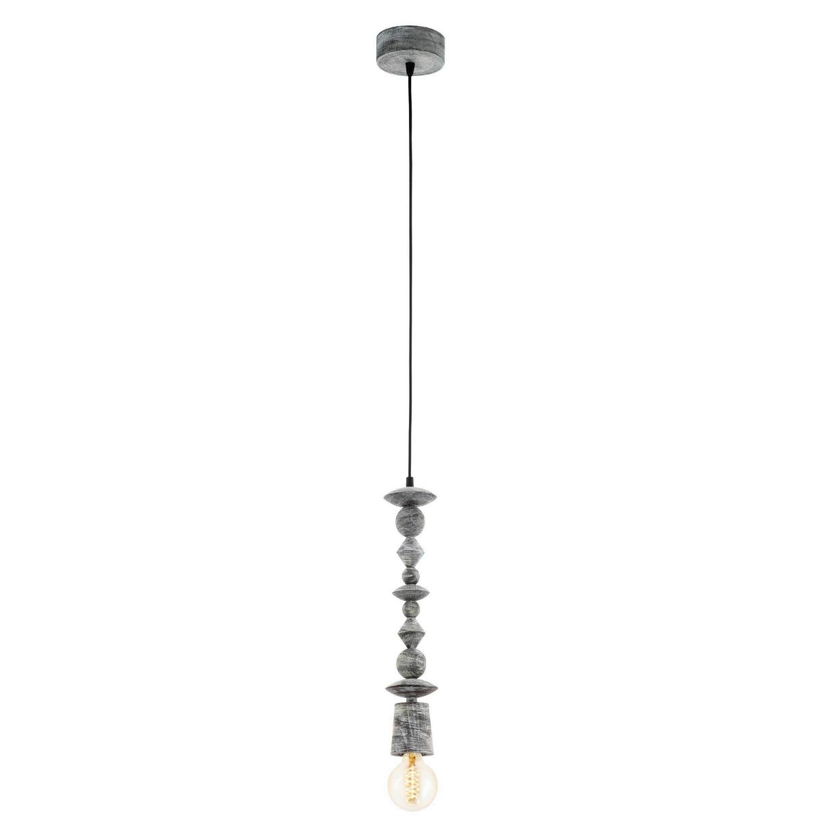 Hängeleuchte 49372_avoltri - Schwarz, KONVENTIONELL, Holz (8/110cm) - Eglo