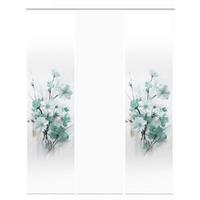 Flächenvorhang Lotus 3er Set - Weiß/Mintgrün, Natur, Textil (60/245cm)