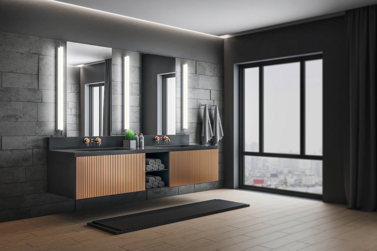 Led-wandleuchte Bad Fabio Weiß/chromfarben - Chromfarben/Weiß, Basics, Kunststoff/Metall (3,8/80,0/7,9cm) - Trio Leuchten