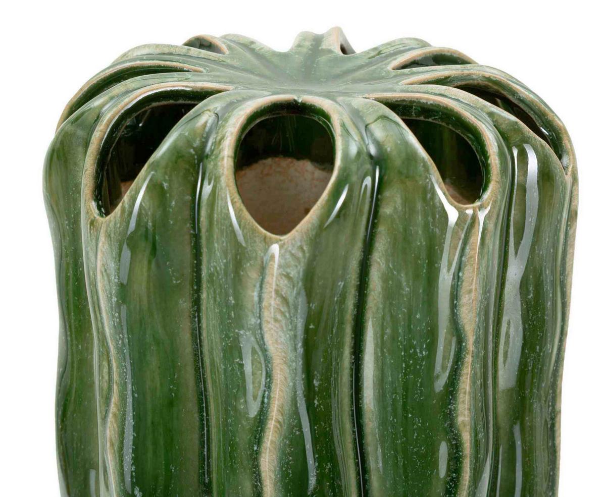 Vase Tall Cactus Pot Grün B: 12 cm - Grün, Basics, Keramik (12/31,5/12cm)