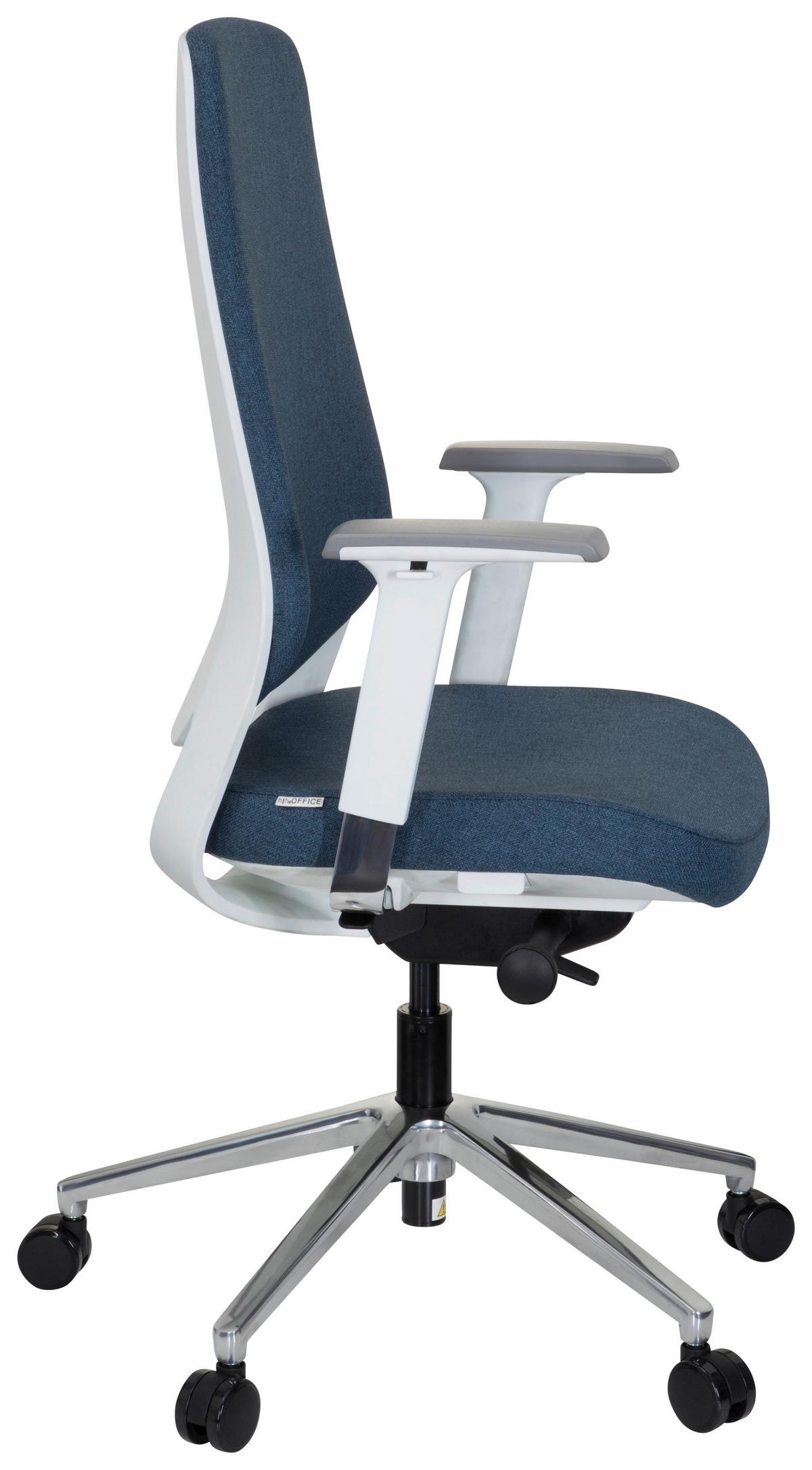 Drehstuhl Chiaro T4 White Armstützen Blau/weiß Bis 110kg - Blau/Weiß, MODERN, Kunststoff/Textil (56/131/67cm) - MID.YOU