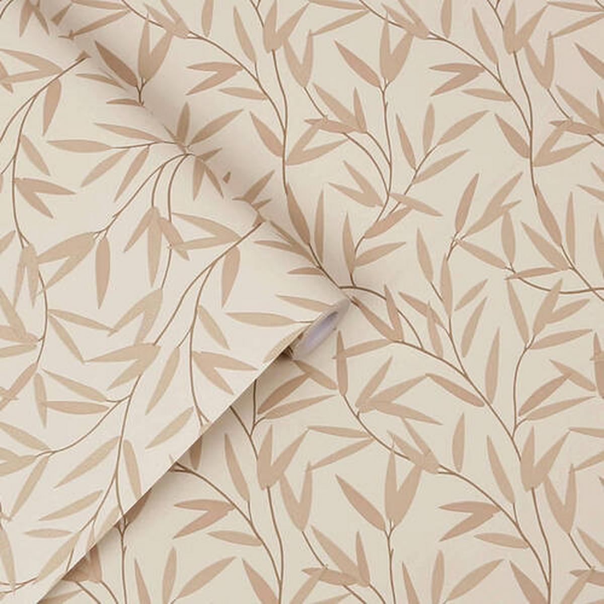 VLIESTAPETE WILLOW LEAF NATURAL - Creme, Basics, Papier/Kunststoff (52/1000cm)