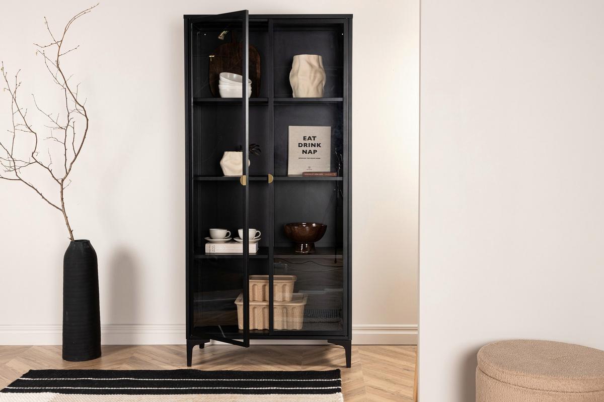 Sideboard Piring Schwarz B: 90 Cm - Schwarz, Design, Metall (90/190/40cm) - Livetastic