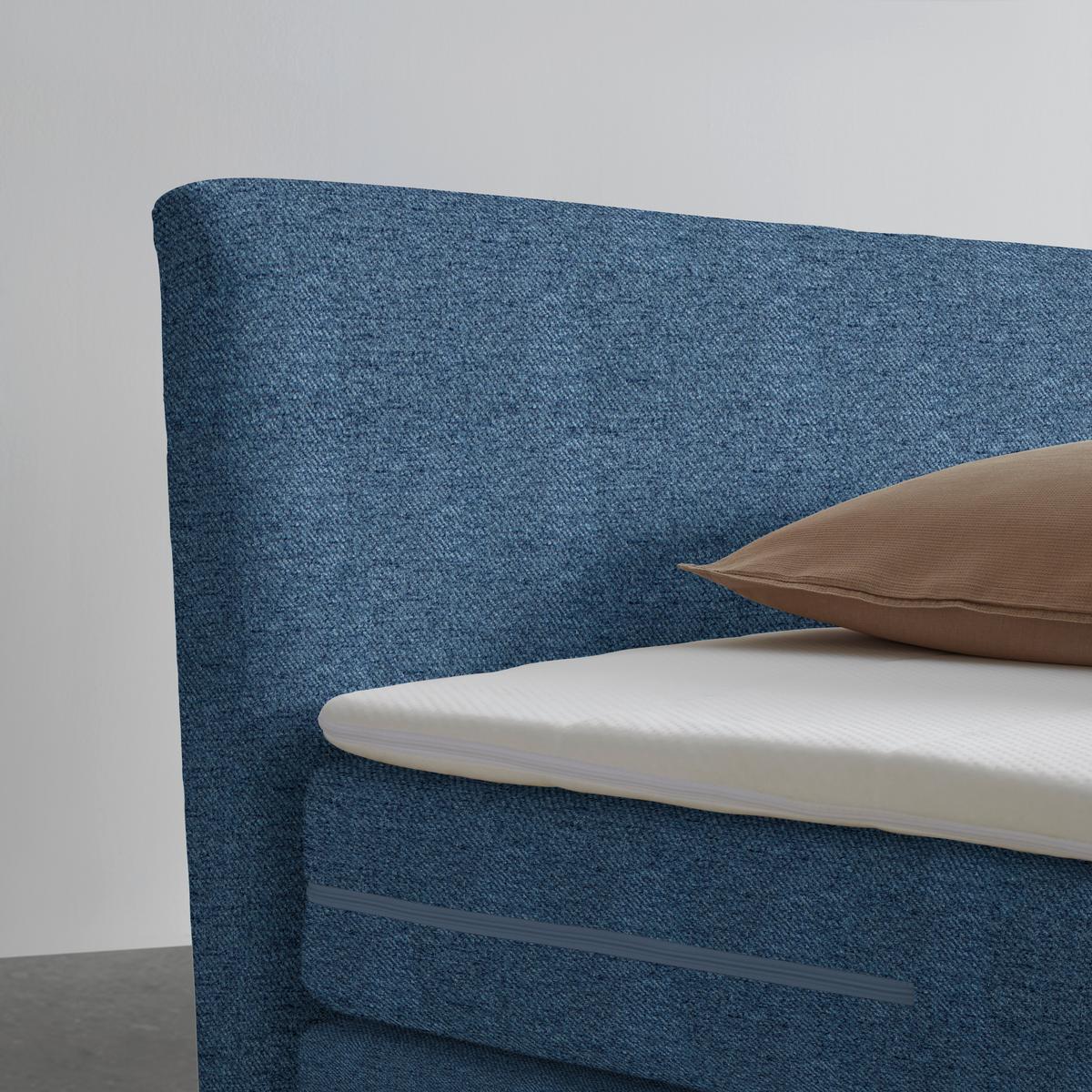 Boxspringová postel BARI 140/200, modrá - modrá/černá, Konvenční, kov/textil (140/200cm) - Mömax