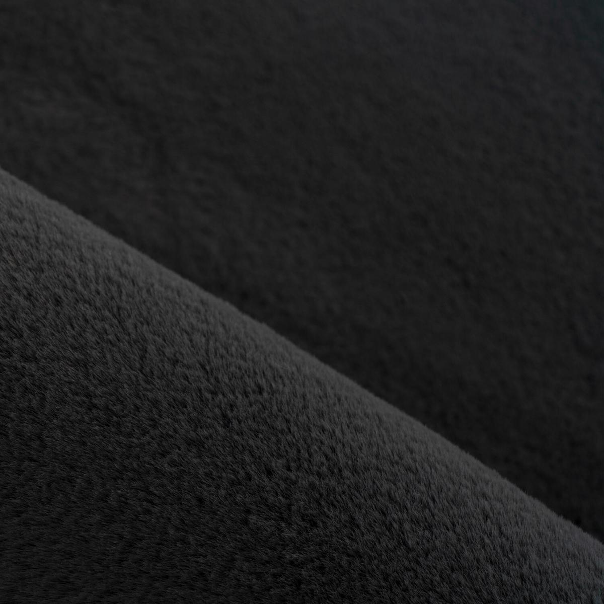 Hochflorteppich, Schwarz Pouffy - Schwarz, Basics, Textil (80/150cm)