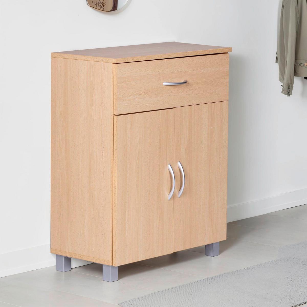 Schuhschrank Buchefarben B: 60cm - Buchefarben/Grau, Design, Holzwerkstoff (60/75/30cm) - MID.YOU