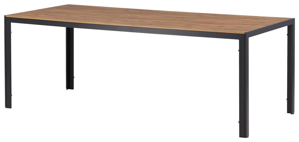 Gartentisch Break - Schwarz/Naturfarben, KONVENTIONELL, Holz/Metall (205/90/74cm) - Gardenson