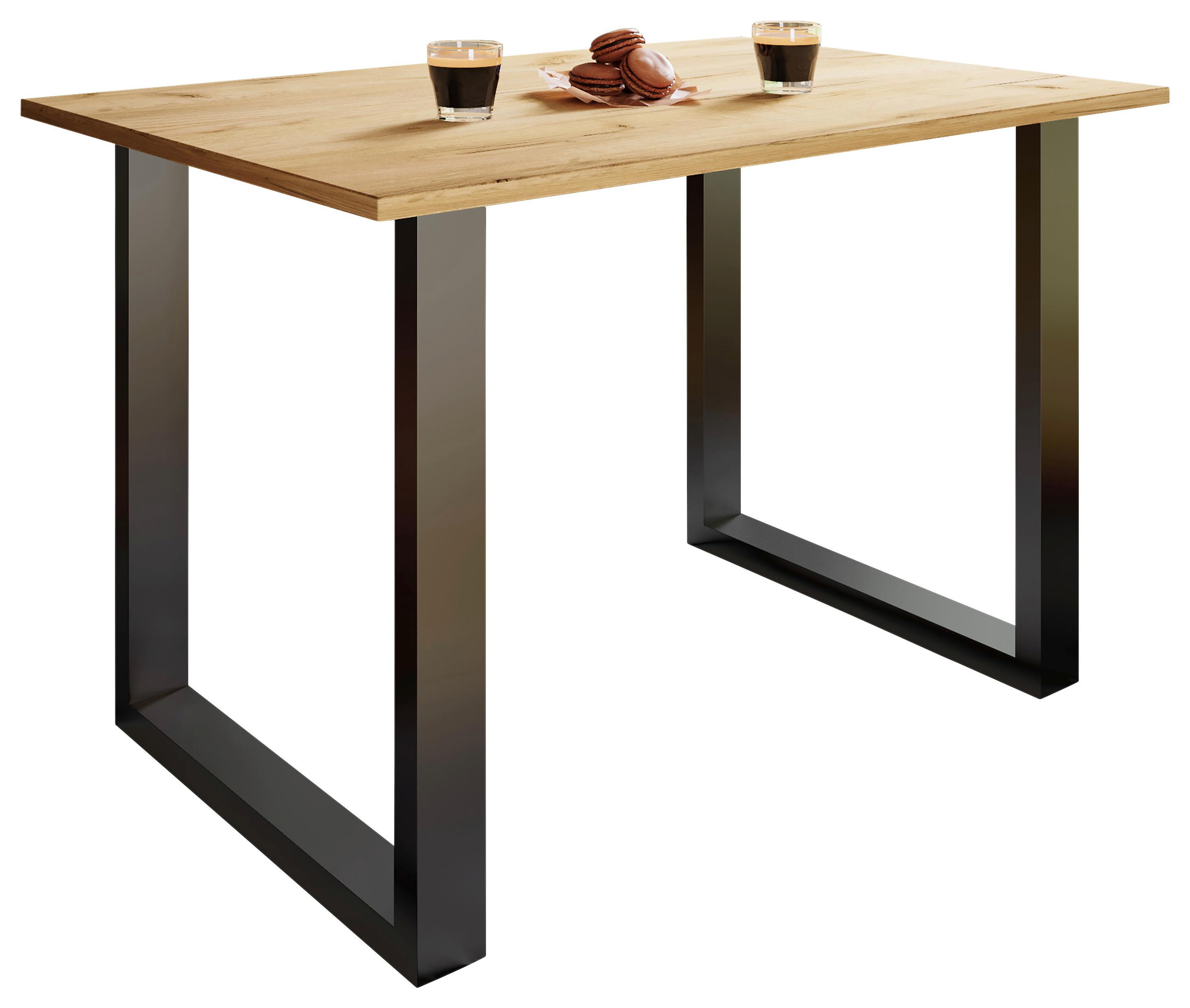 Esstisch Xona Schwarz/Honigeiche - Honigeiche/Schwarz, Design, Holzwerkstoff/Metall (80/50/76cm) - MID.YOU