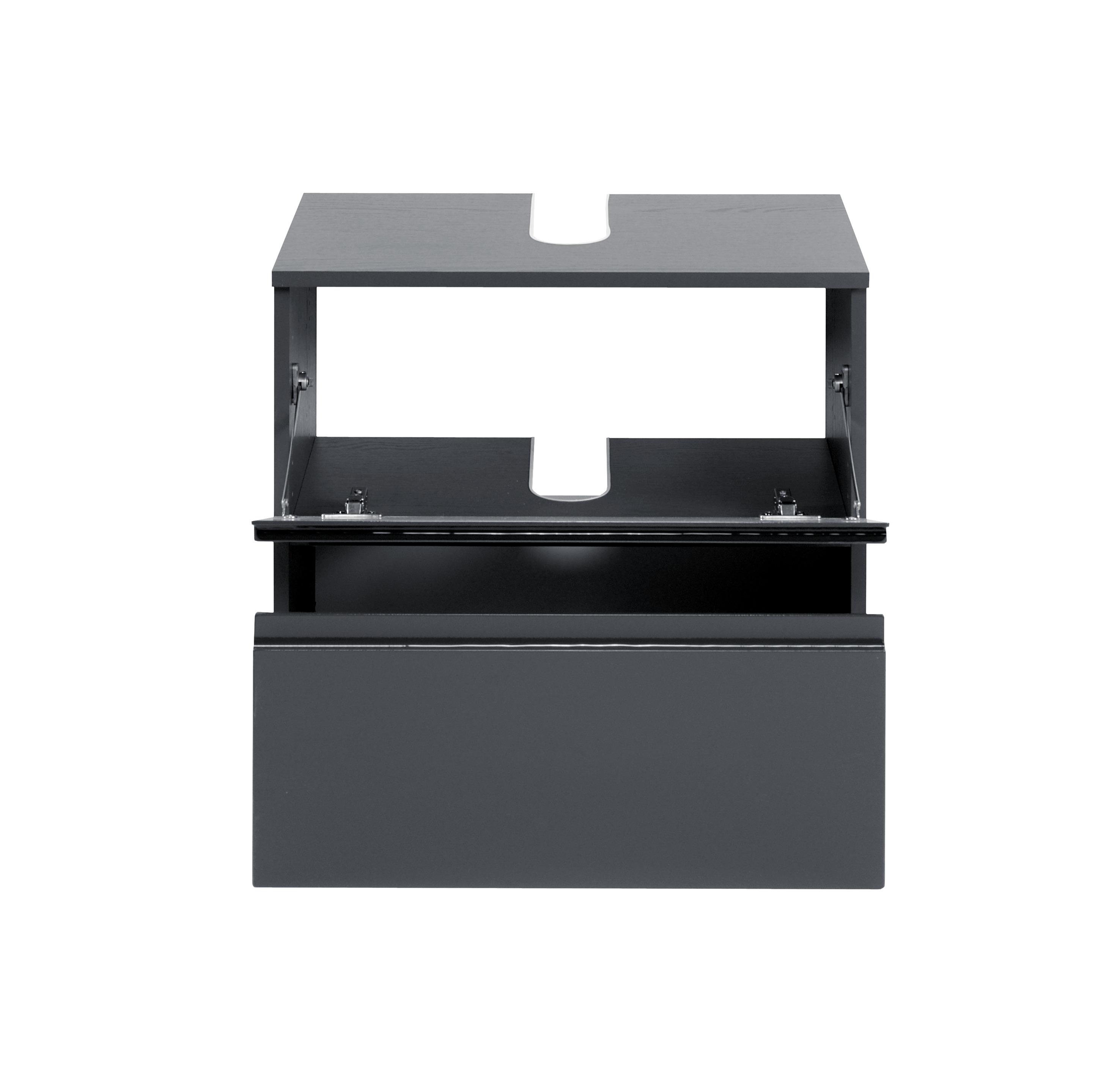 Waschbeckenunterschrank Cardiff B: 60cm Graphitfarben - Graphitfarben, Design, Holzwerkstoff (60/53/35cm) - Held