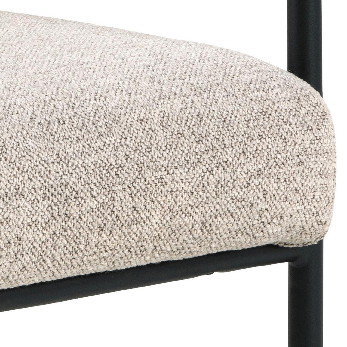Armlehnstuhl Adele Beige B: 50,5 Cm - Beige/Schwarz, Design, Textil/Metall (50,5/84,5/64,5cm) - MID.YOU