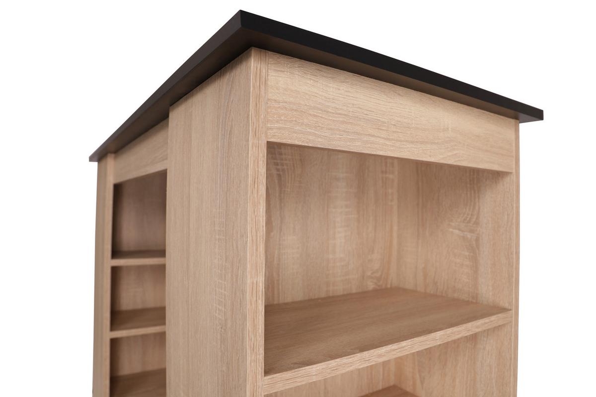 Bartisch Merle Schwarz, Eiche Dekor L: 103 cm - Eichefarben/Schwarz, Design, Holzwerkstoff (103/50/115cm) - Respekta