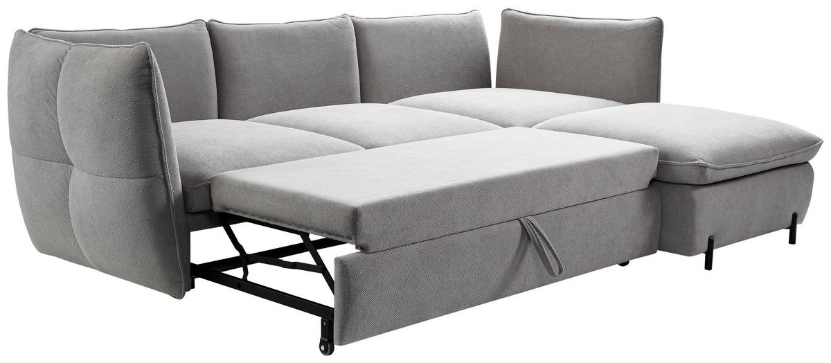 Ecksofa Baloo, Grau S: 262x178 cm - Schwarz/Grau, MODERN, Textil (262/178cm) - MID.YOU