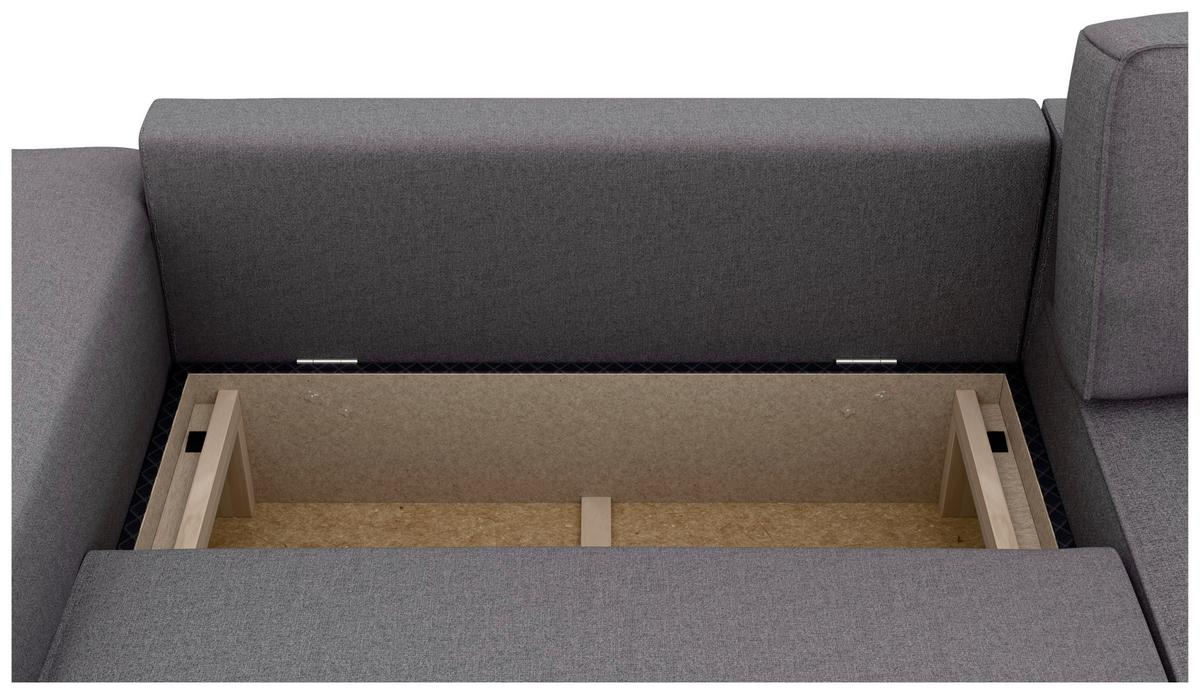 Ecksofa Chance, D.grau S: 265x164 cm - Dunkelgrau/Schwarz, MODERN, Textil (265/164cm) - Trendmanufaktur