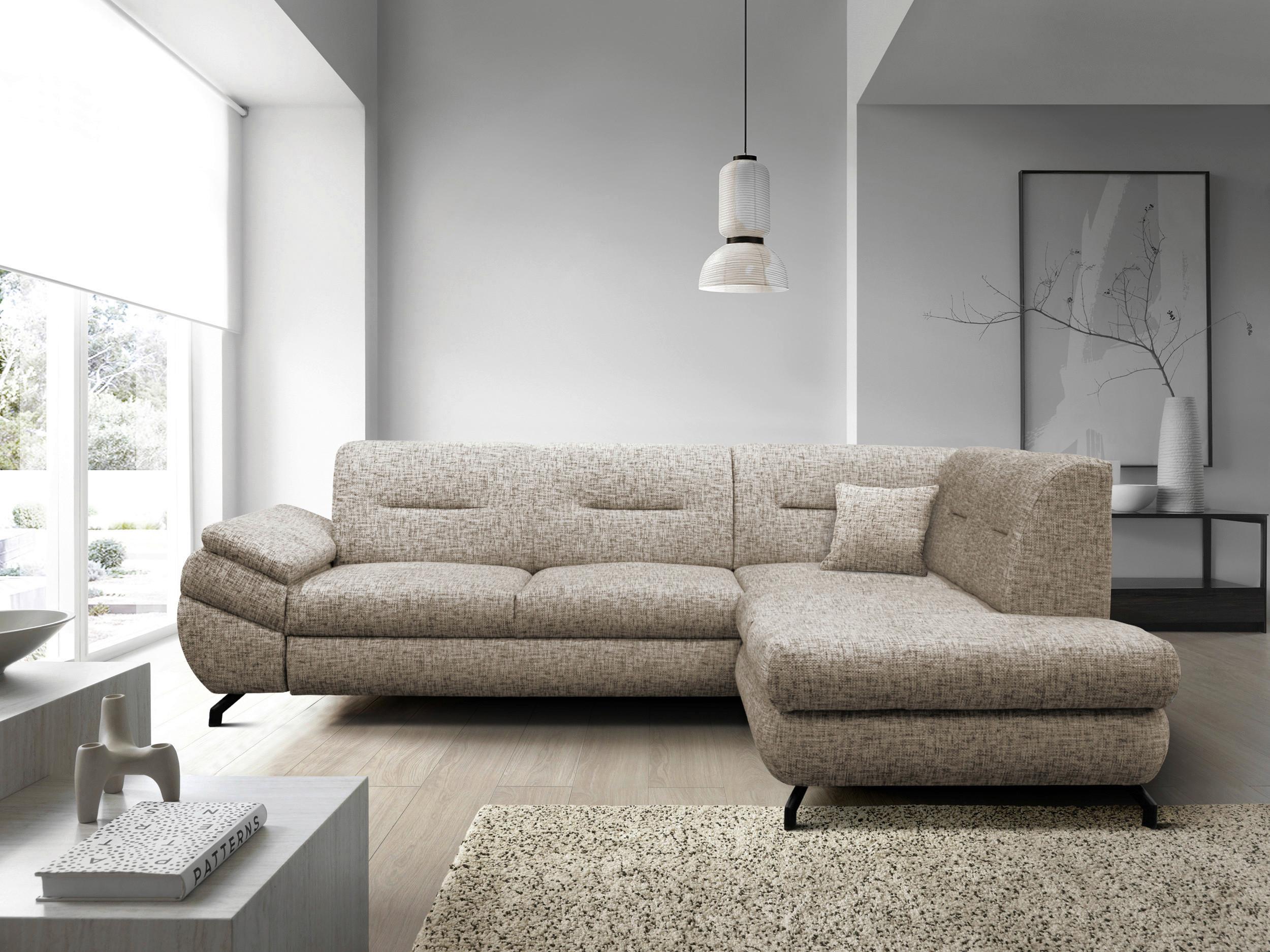 Ecksofa Imo Hellbraun 274x201 cm - Hellbraun/Schwarz, Design, Textil (274/201cm) - MID.YOU