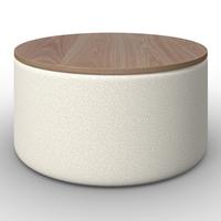 Konferenčný stolík Elliot, P: 70cm - biela/prírodná farba, Modern, drevo/kompozitné drevo (70/70/35cm) - Bessagi Home
