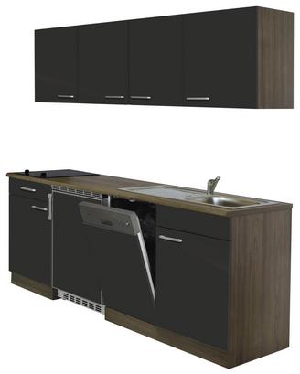 Platzsparend und schick mit viel Stauraum für Gläser und Tassen Platzsparende Küche mit viel Stauraum