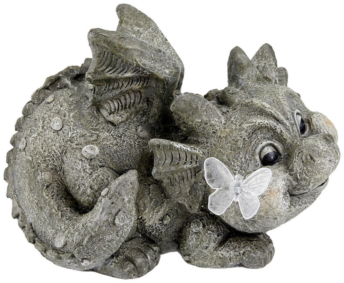 Dekodrache Barry L/b/h: Ca. 22/32,5/24 Cm - Grau, KONVENTIONELL, Stein (22/32,5/24cm) - Ondega